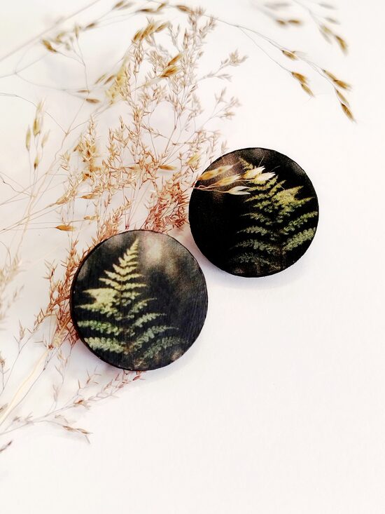 Auskari ar attēlu - papardes